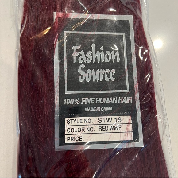 Fashion Source Color - Red Wine 100% Human Hair 16” wefted - Picture 4 of 4